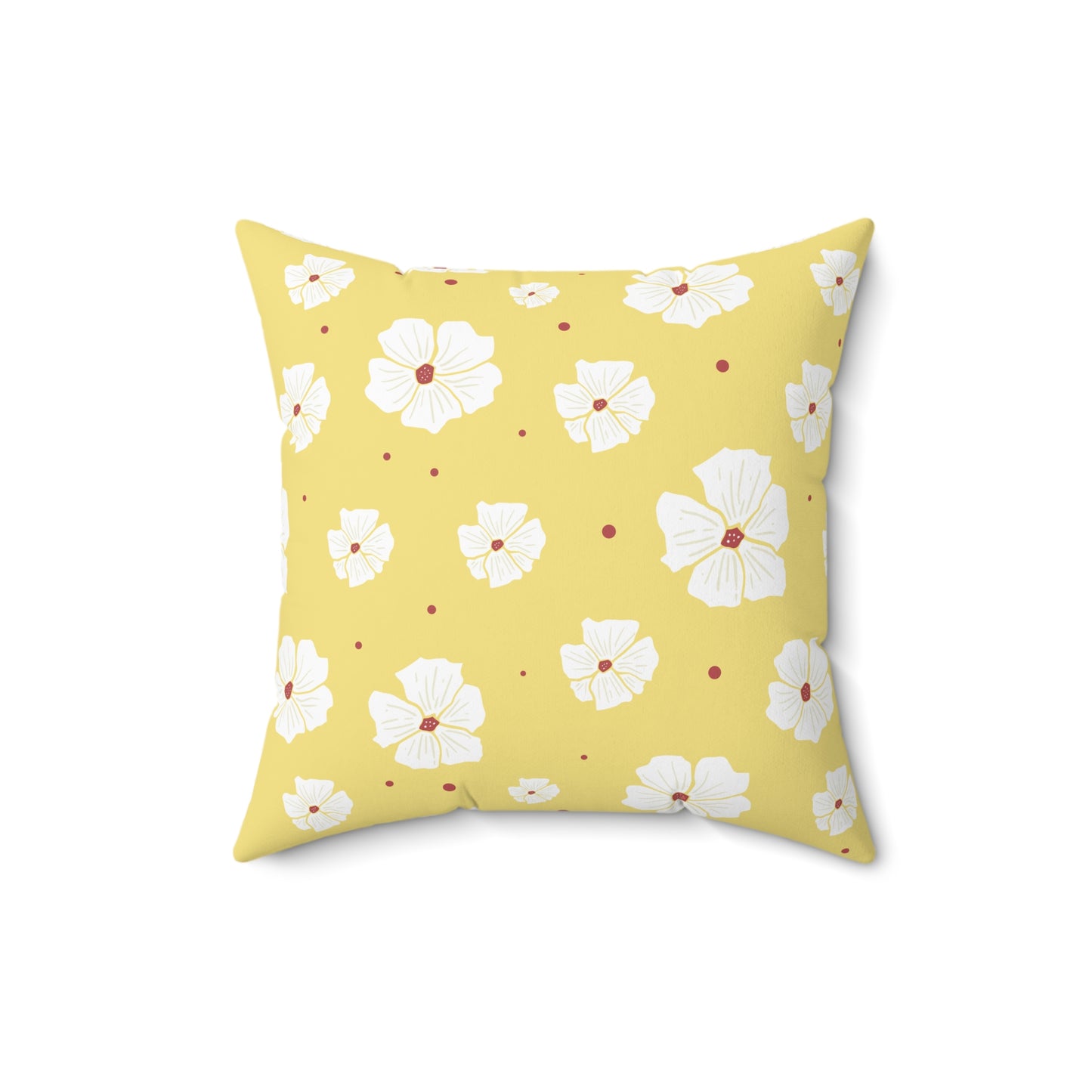 Floral Yellow Square Pillow – Cozy Home Decor, Gift for Her, Spring Accent, Mother's Day, Tropical Vibe