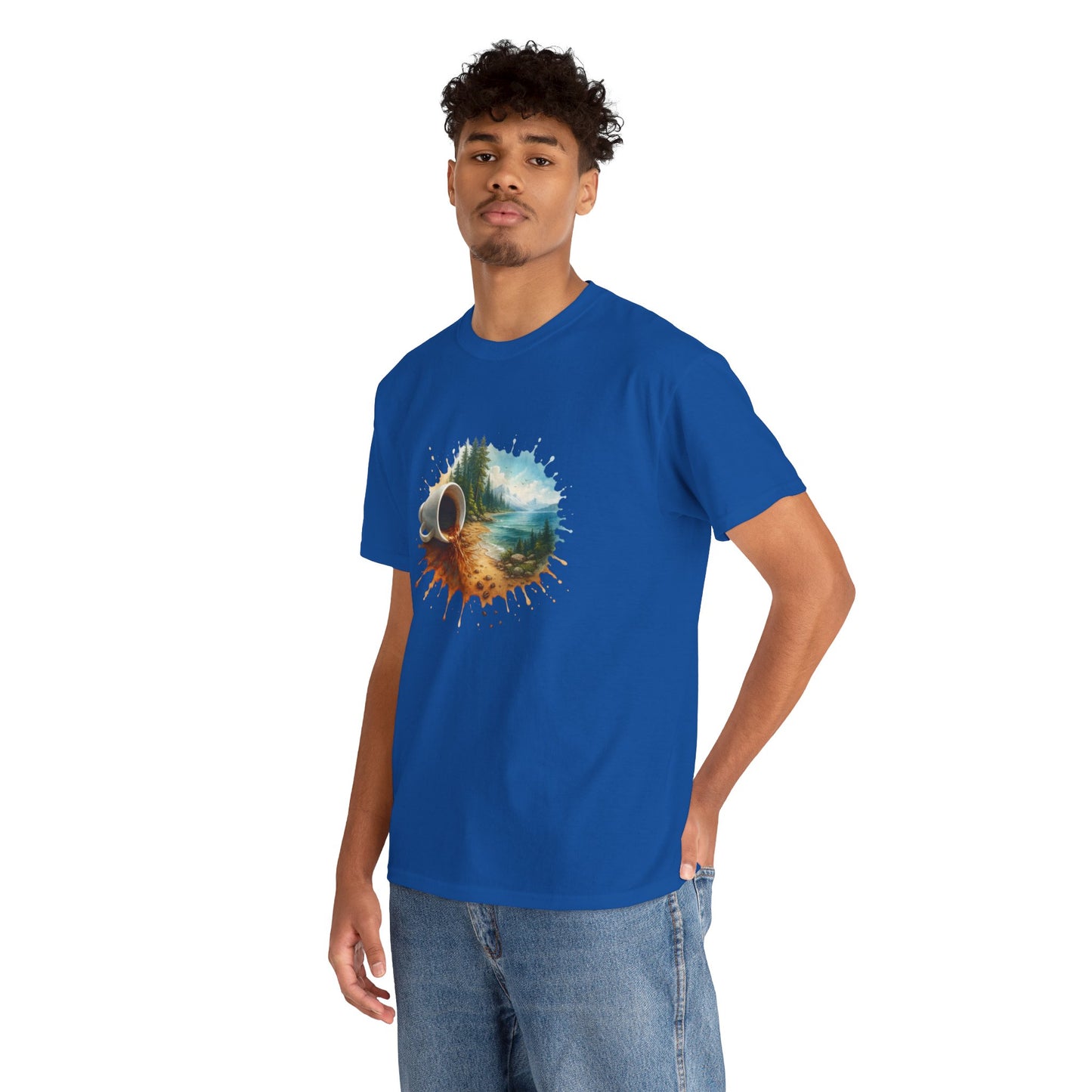 Nature-Inspired Unisex Heavy Cotton Tee, Casual Outfit, Gift for Nature Lovers, Camping Apparel, Outdoor Adventure Shirt