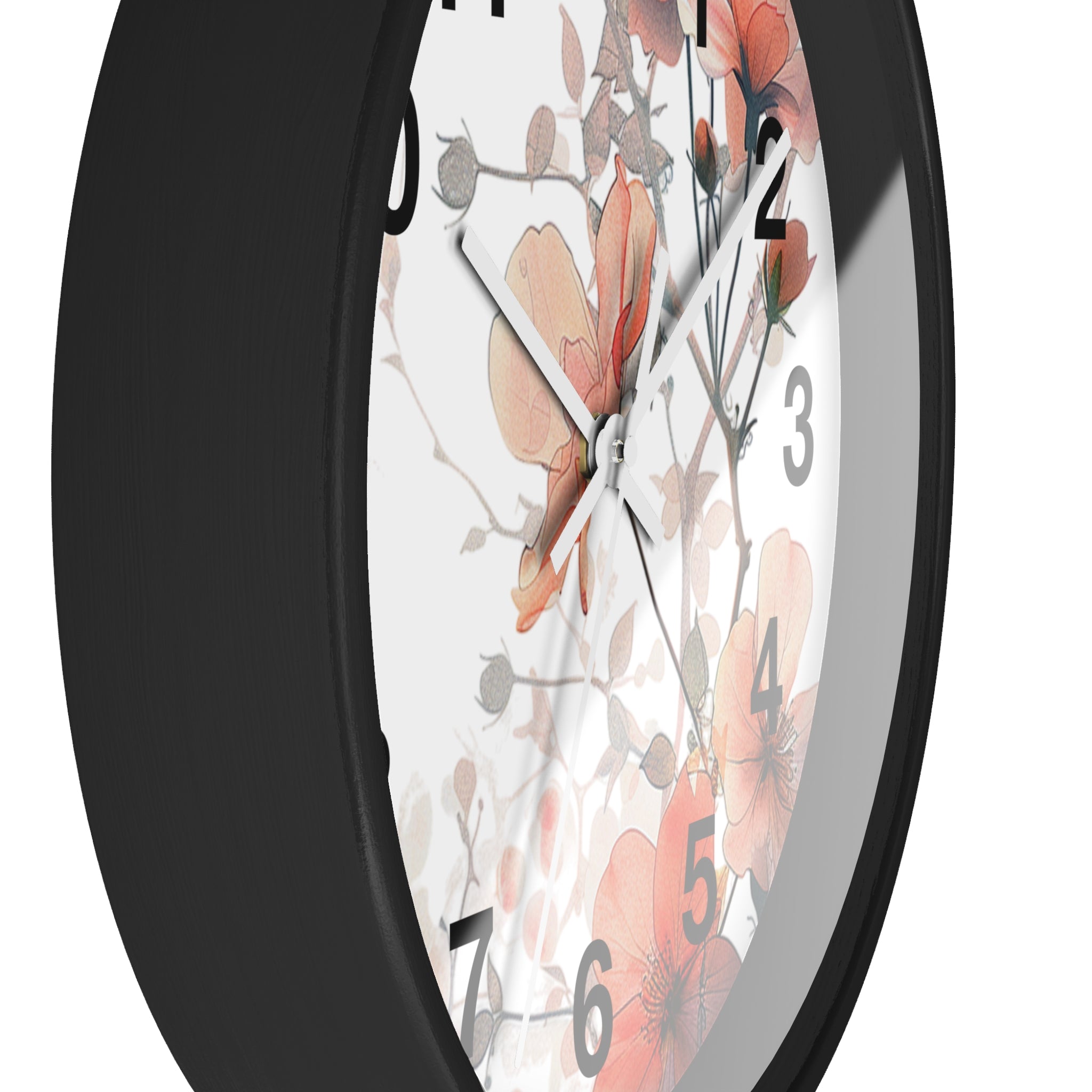 Floral Wall Clock — Soft Orange Blossom Decorative Clock