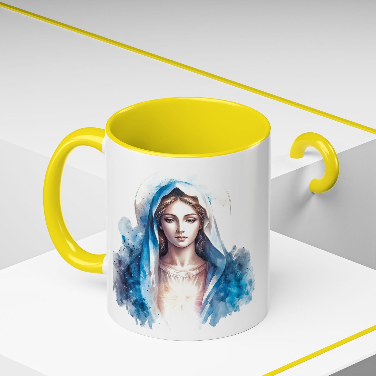 Serene Virgin Mary Coffee Mug - Spiritual Inspiration, Gift for Faith Lovers, Home Decor, Mother's Day, Religious Art