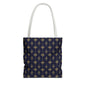 Navy & Gold Art Deco Tote Bag — Elegant Geometric Pattern All-Over Print