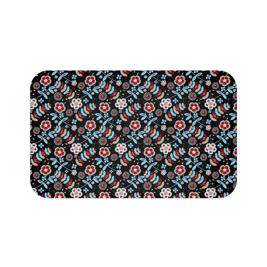 Floral Vintage Bath Mat | Boho Bathroom Decor, Non-Slip Shower Mat, Home Accents for Relaxation, Gift for Housewarming