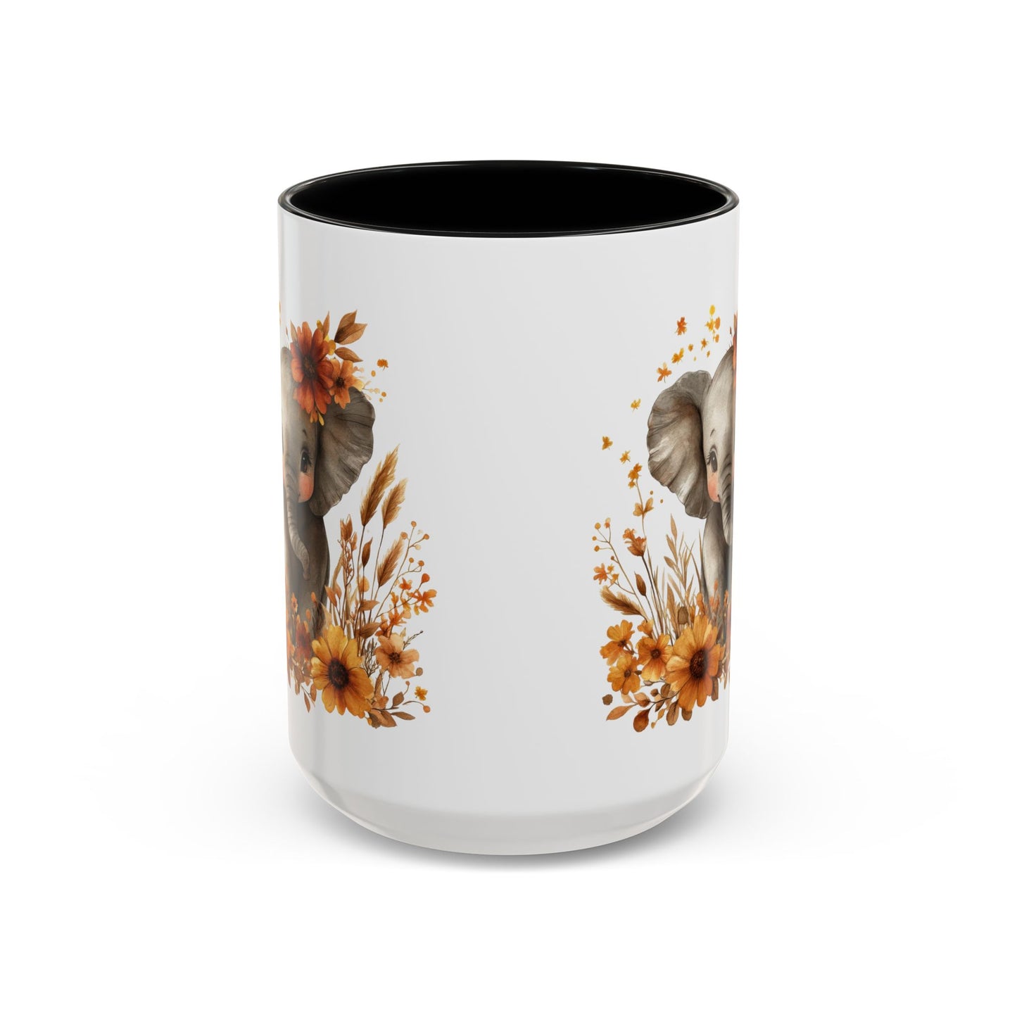 Adorable Elephant Floral Coffee Mug, Cute Animal Mug, Coffee Lover Gift, Kids Mug, Baby Shower Decor