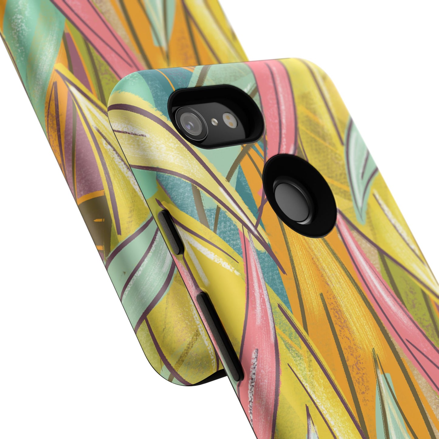 Vibrant Phone Case with Colorful Leaf Design, Tough Cases for Nature Lovers, Eco-Friendly Gift, Summer Vibes, Floral Phone Cover
