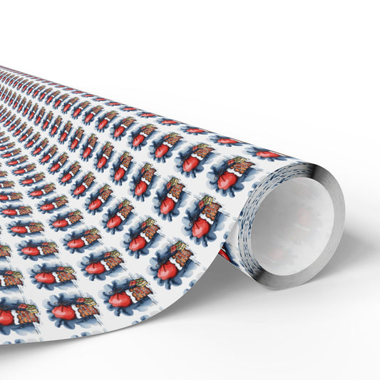 Wrapping Paper Roll — Festive Nutcracker Pattern Gift Wrap
