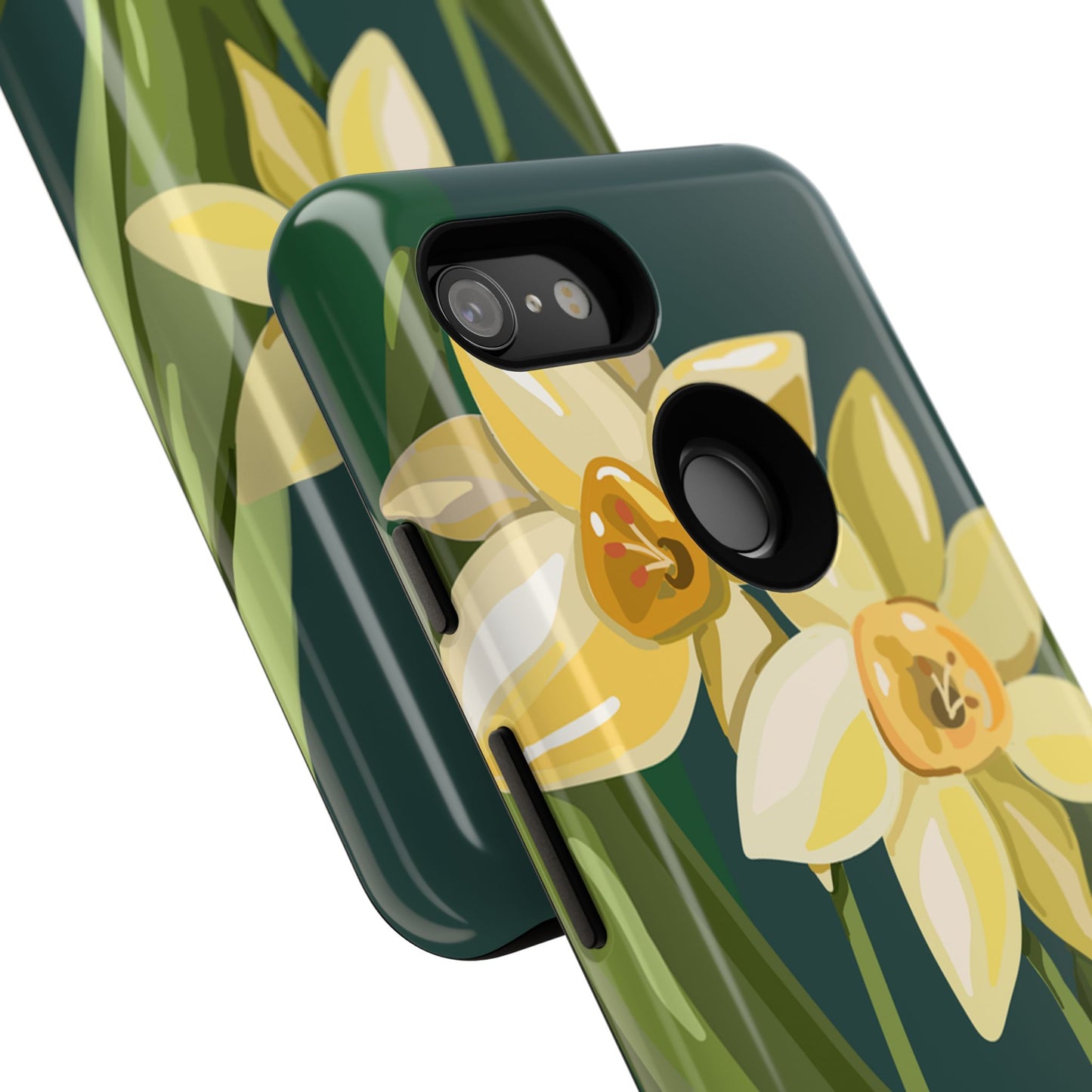 Floral Phone Case - Yellow Daffodil Design, Tough Phone Cover, Spring Decor, Floral Gift, Nature-Inspired Accessories