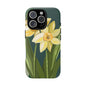 Floral Phone Case - Yellow Daffodil Design, Tough Phone Cover, Spring Decor, Floral Gift, Nature-Inspired Accessories