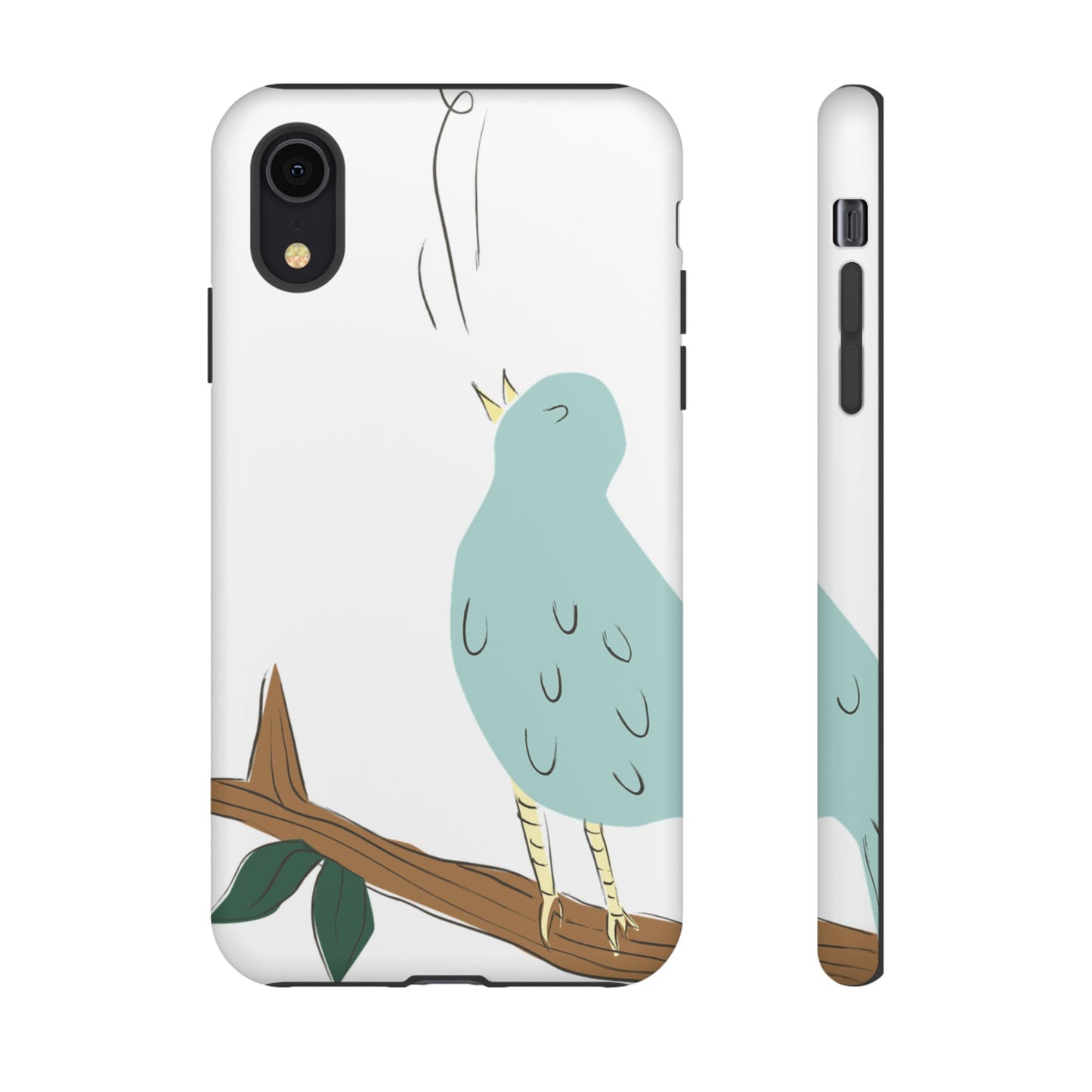 Birdsong Phone Case — Cute Blue Bird on Branch Protective Case
