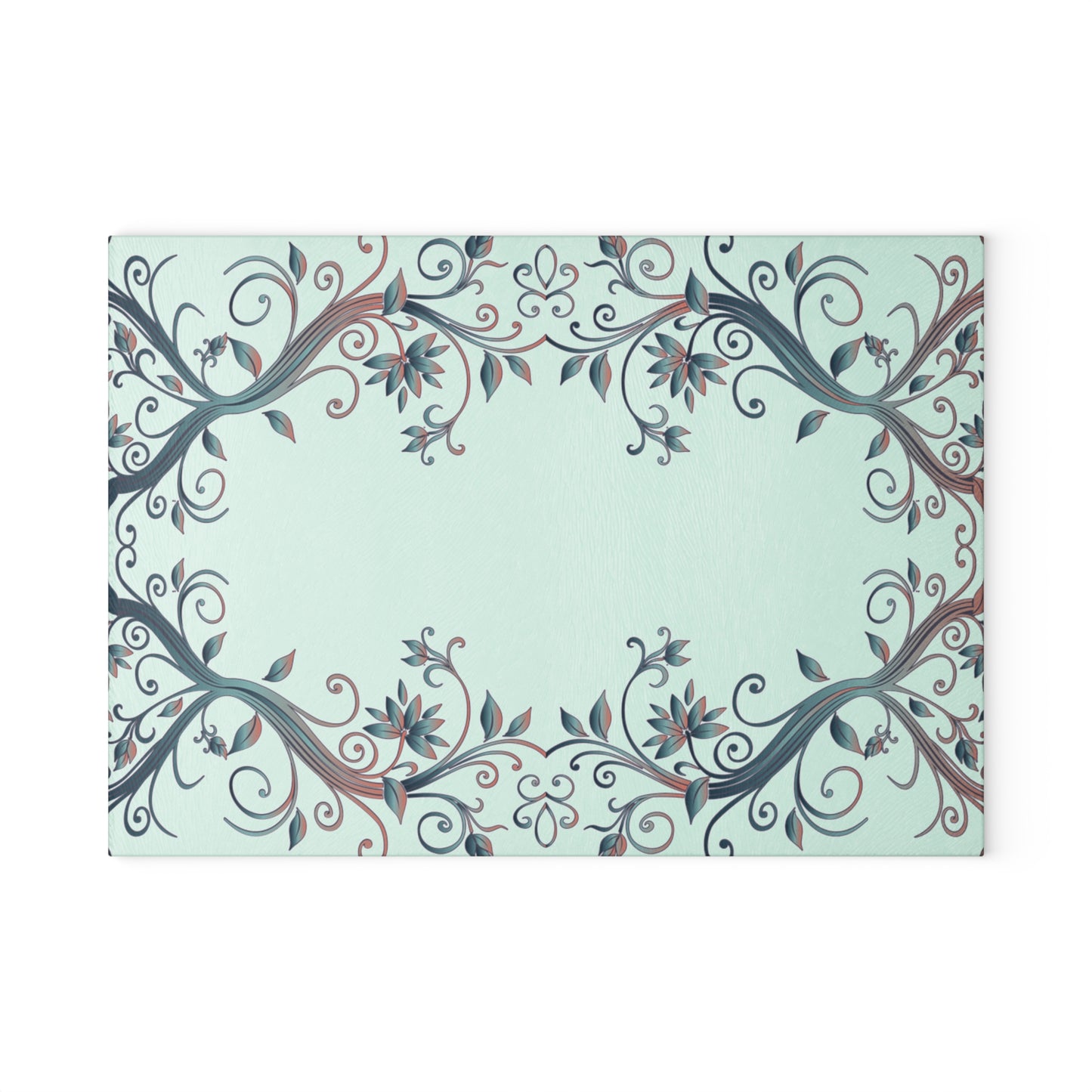 Floral Vine Glass Cutting Board — Mint Decorative Kitchen Chopping Board