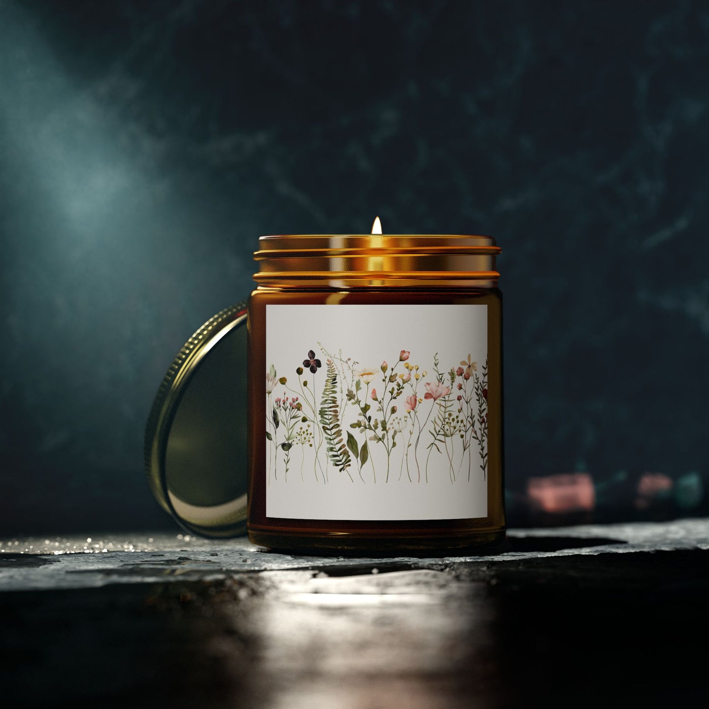 Scented Candles, Coconut Apricot Wax (4oz, 9oz) Wildflowers