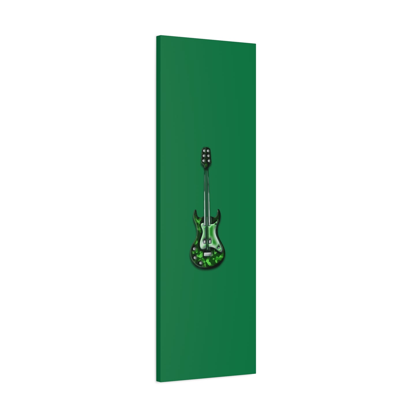 Green Electric Guitar Canvas Art, Music Wall Decor, Rock n Roll Gift, Guitar Lover's Art, Stretched Green Canvas, Home Theater Decor