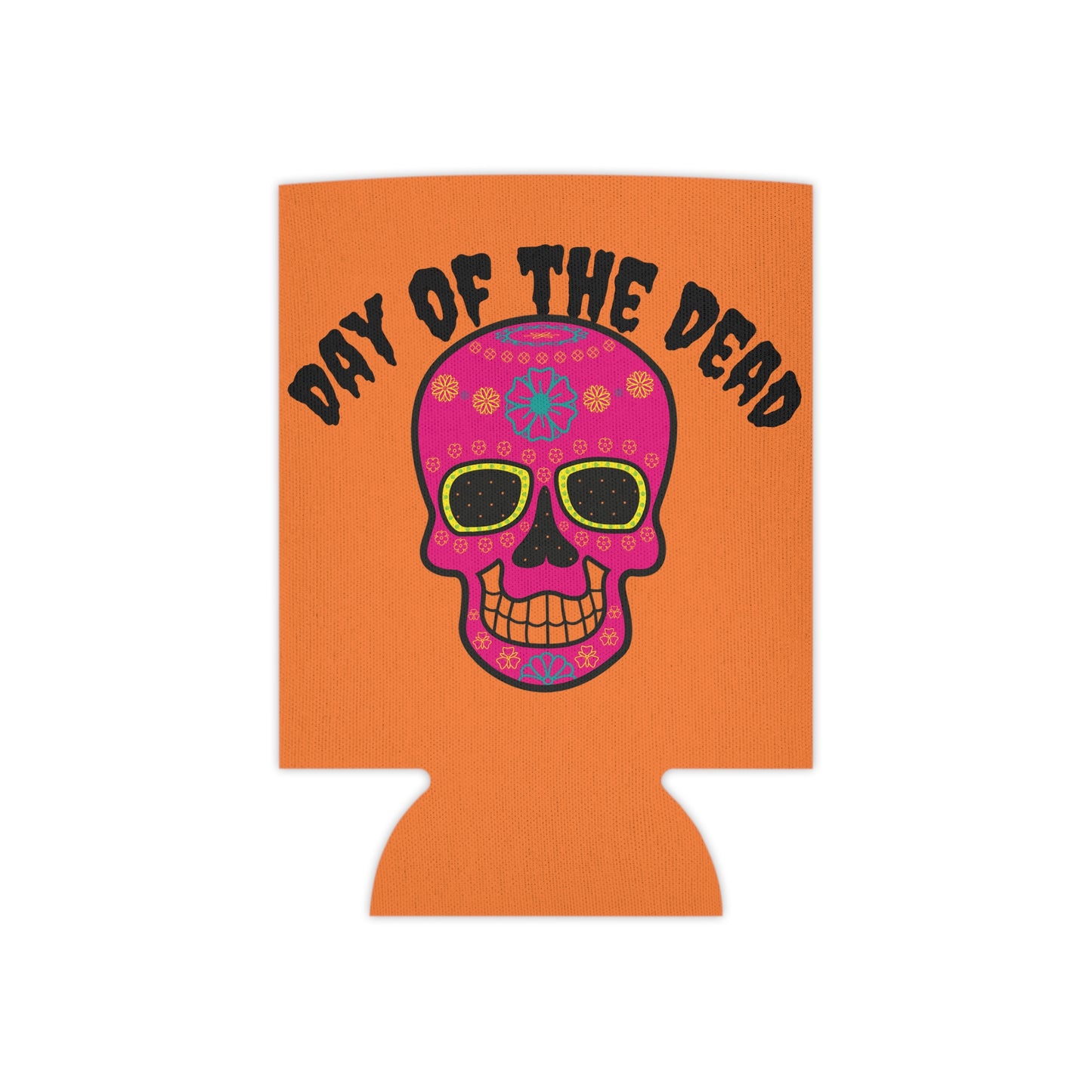 Vibrant Day of the Dead Can Cooler, Mexican Fiesta Drink Sleeve, Party Accessory, Halloween Celebration, Gift for Him/Her