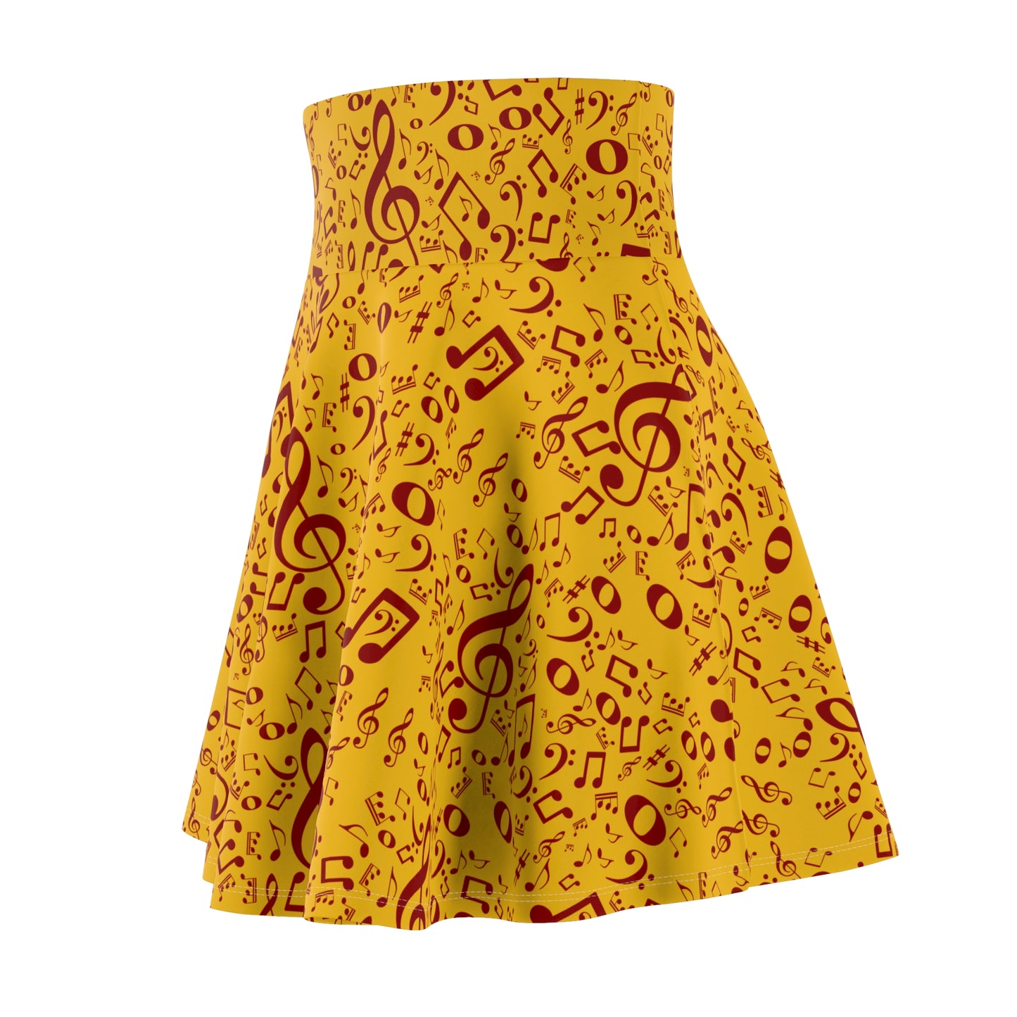 Musical Notes Skater Skirt | Fun Yellow Dance Skirt, Music Lover Gift, Festival Fashion, Summer Style, Everyday Wear