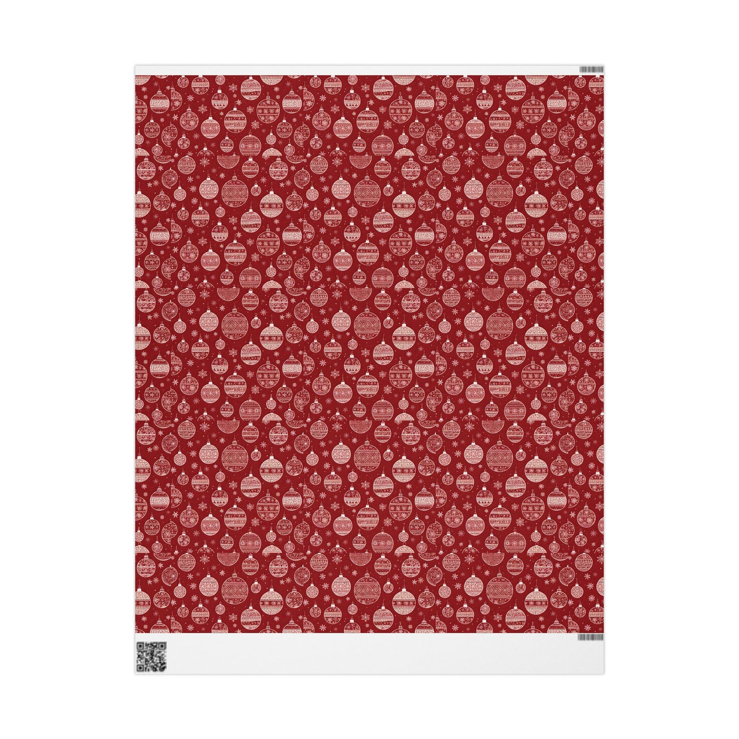 Festive Red Ornament Wrapping Paper Roll — Christmas Gift Wrap