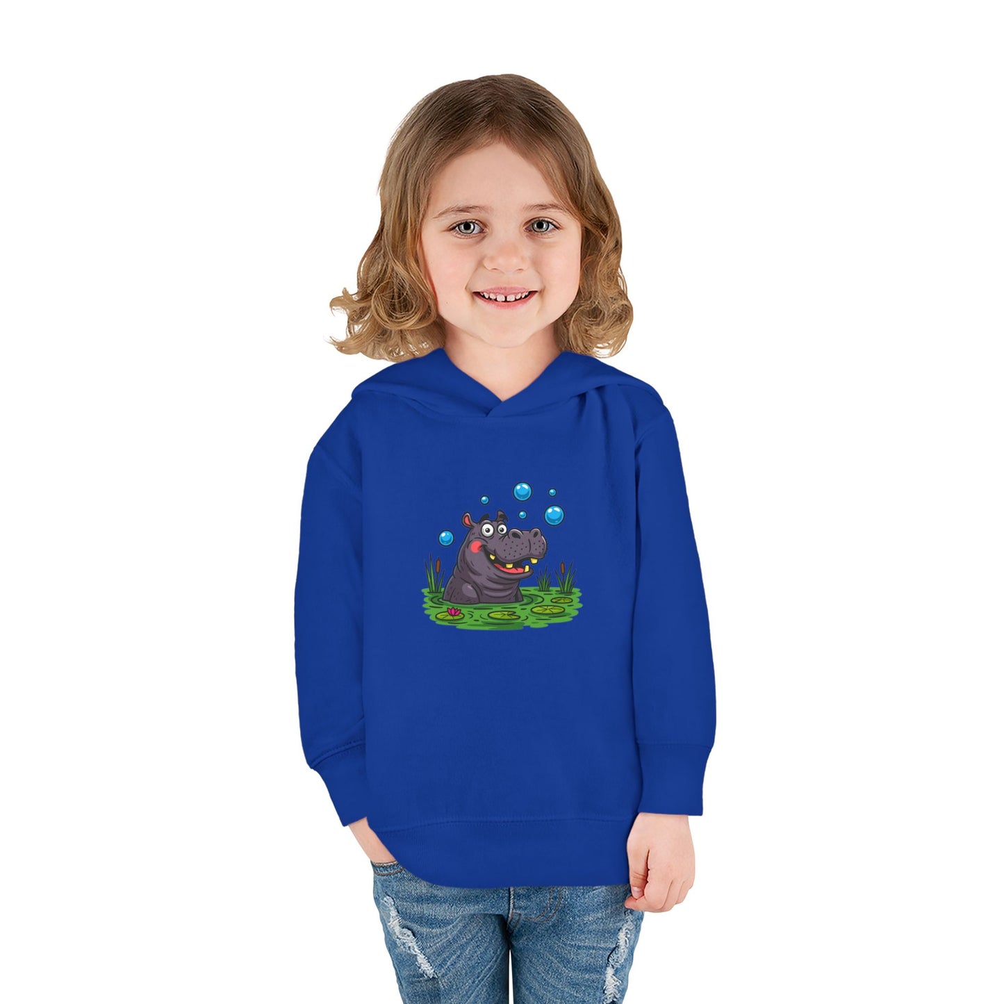 Adorable Hippo Fleece Hoodie, Toddler Hoodie, Kids Pullover, Animal Sweatshirt, Cute Baby Gift, Cozy Toddler Wear