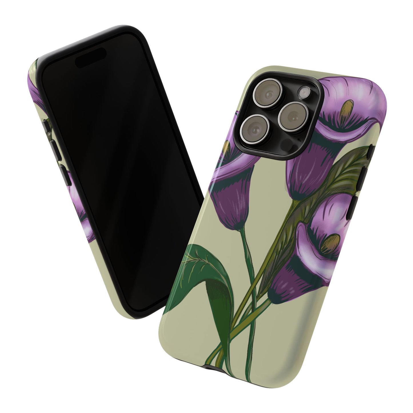 Floral Phone Case - Tough Cases, Purple Flower Design, Cell Phone Accessories, Gift for Her, Nature Lover Essentials