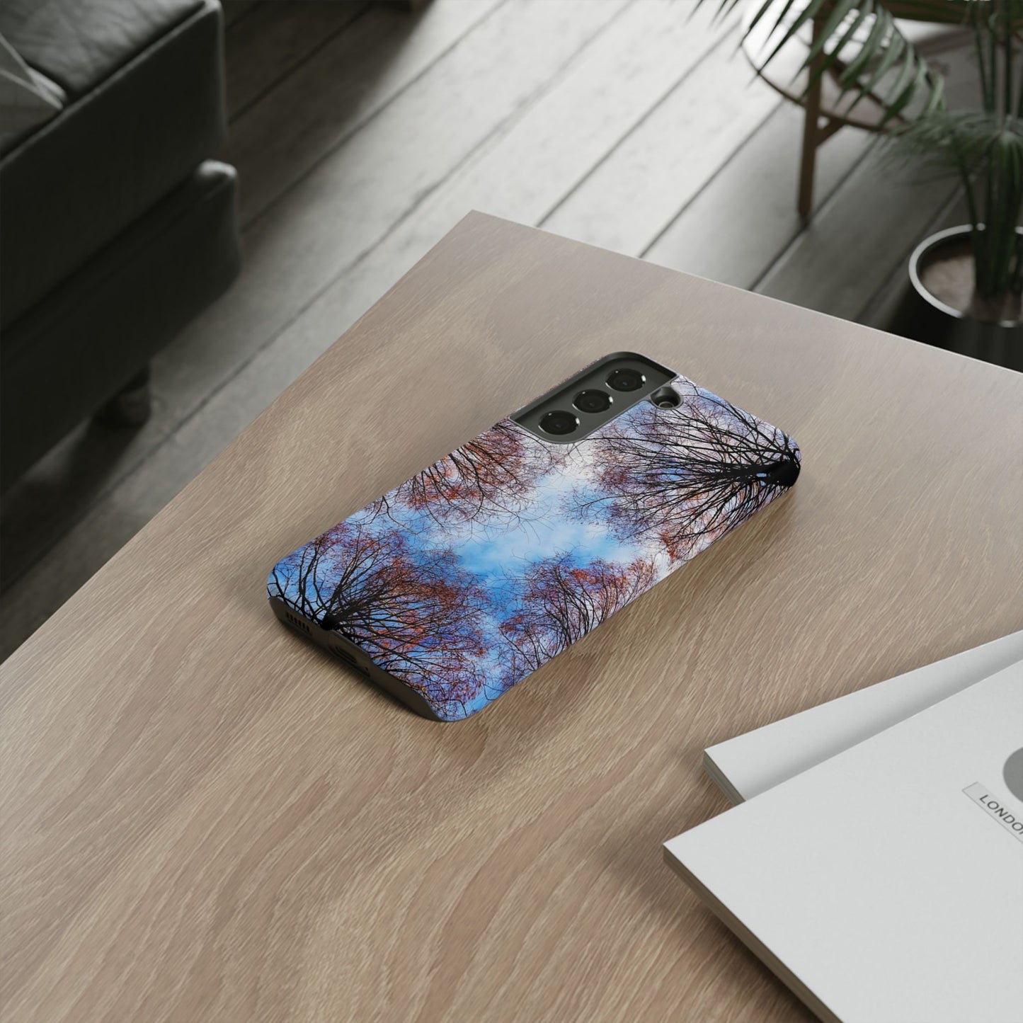 Skyward Trees Phone Case — Nature Forest Canopy Protective Tough Case