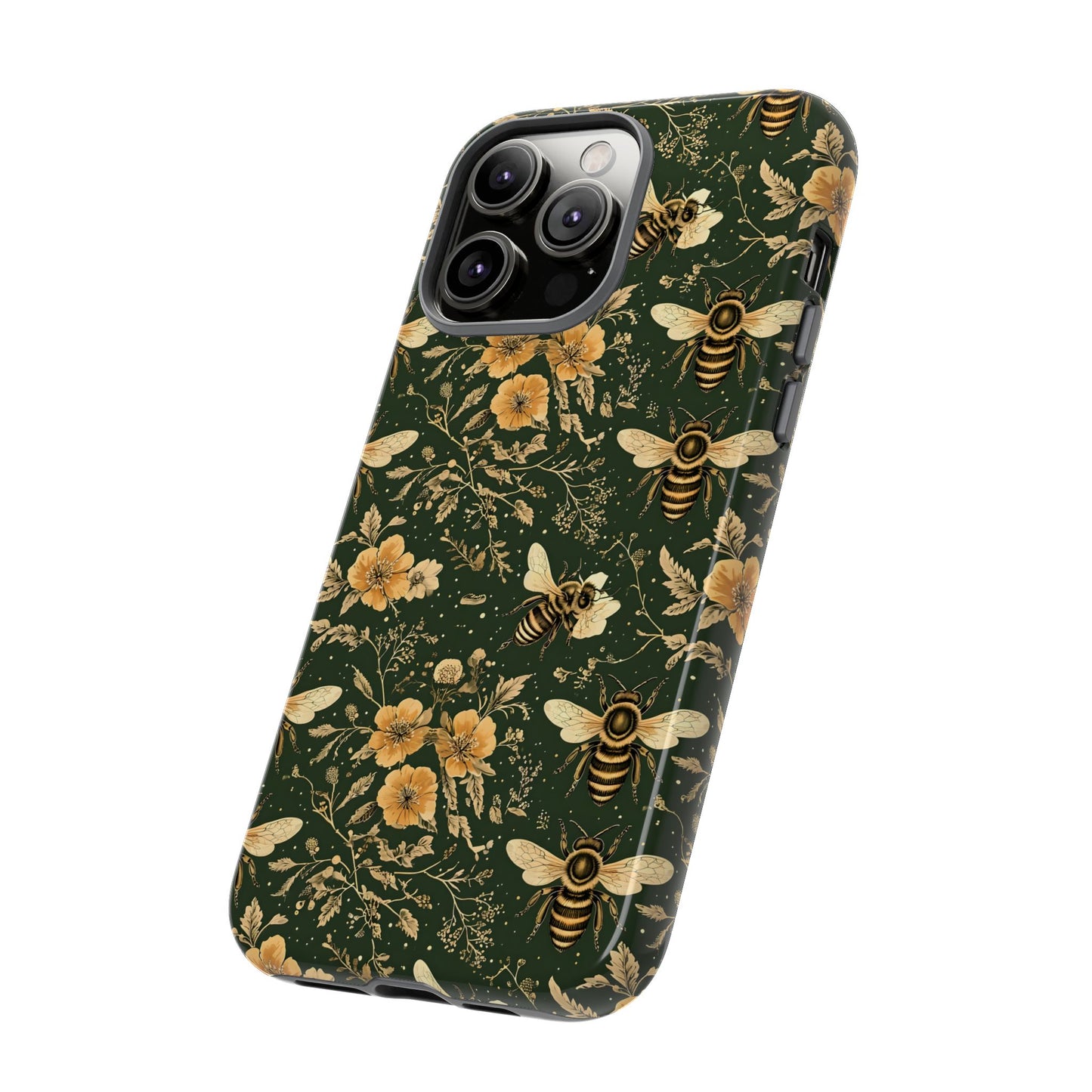Nature-Inspired Phone Case, Tough Cases for Nature Lovers, Floral Bee Design, Eco-Friendly Gift, Summer Vibes, Trendy Phone Accessory,