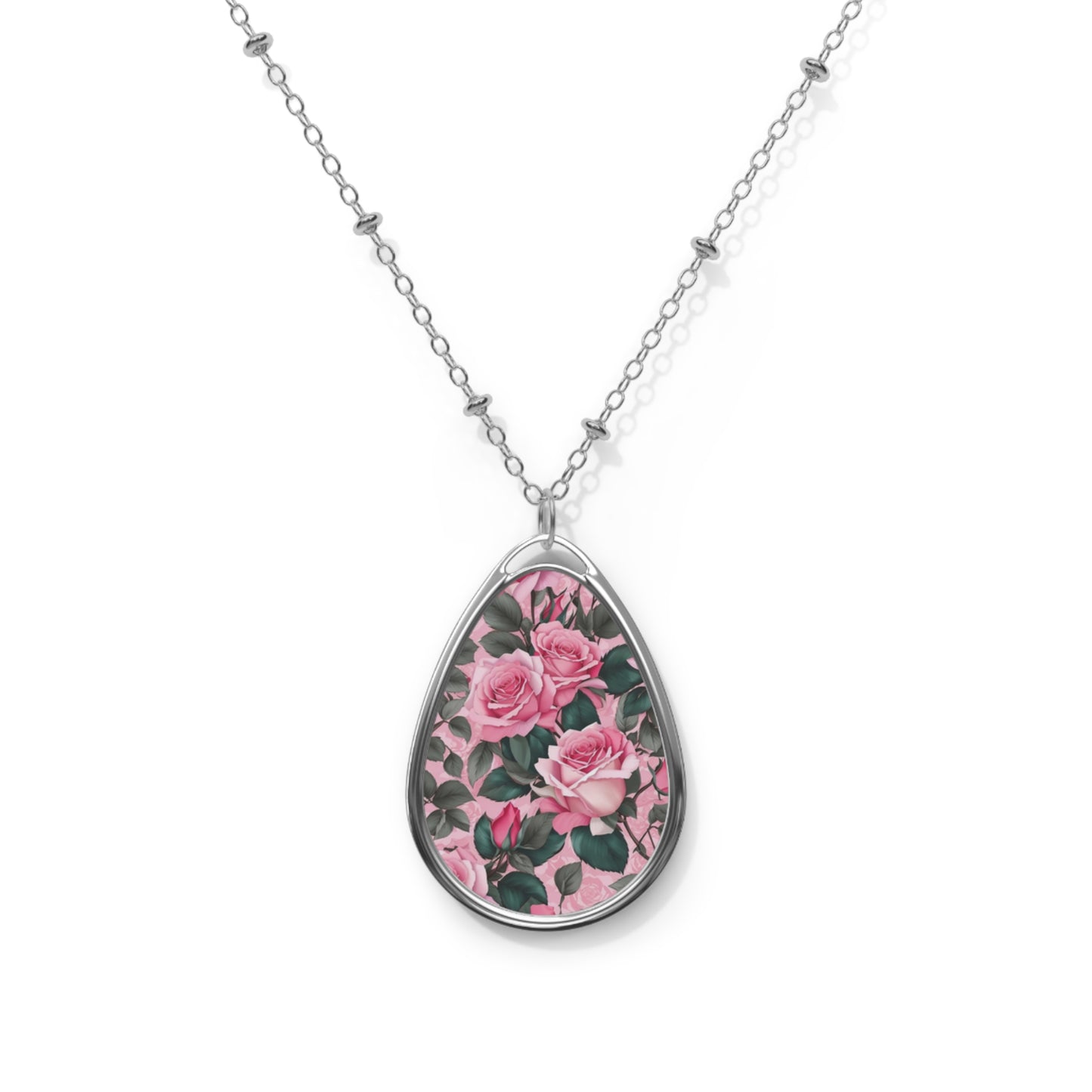 Floral Teardrop Necklace - Romantic Gift for Her, Dainty Jewelry, Boho Accessories, Birthday, Anniversary, Mother's Day