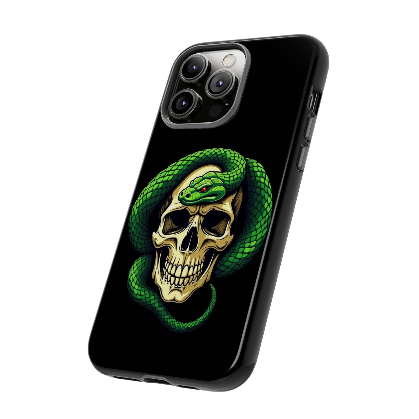Skull & Snake Phone Case | Tough Cases, Protective Cover, Edgy Phone Accessories, Gothic Gift, Halloween Decor