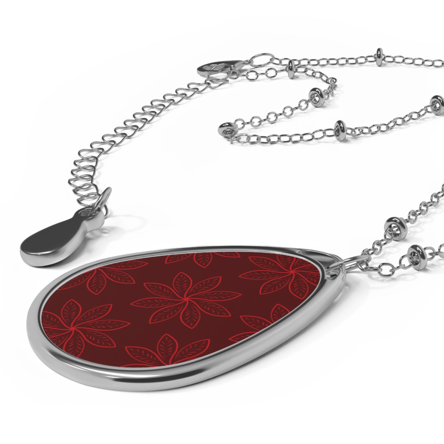 Oval Necklace - Red