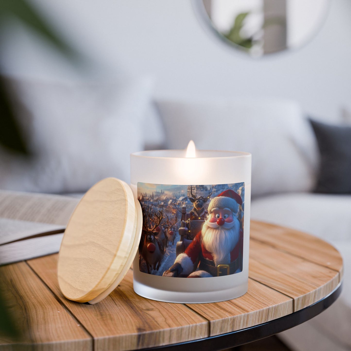 Festive Santa Candle, Christmas Handcrafted Candle, Holiday Decor, Cozy Home Fragrance, Unique Gift for Friends & Family