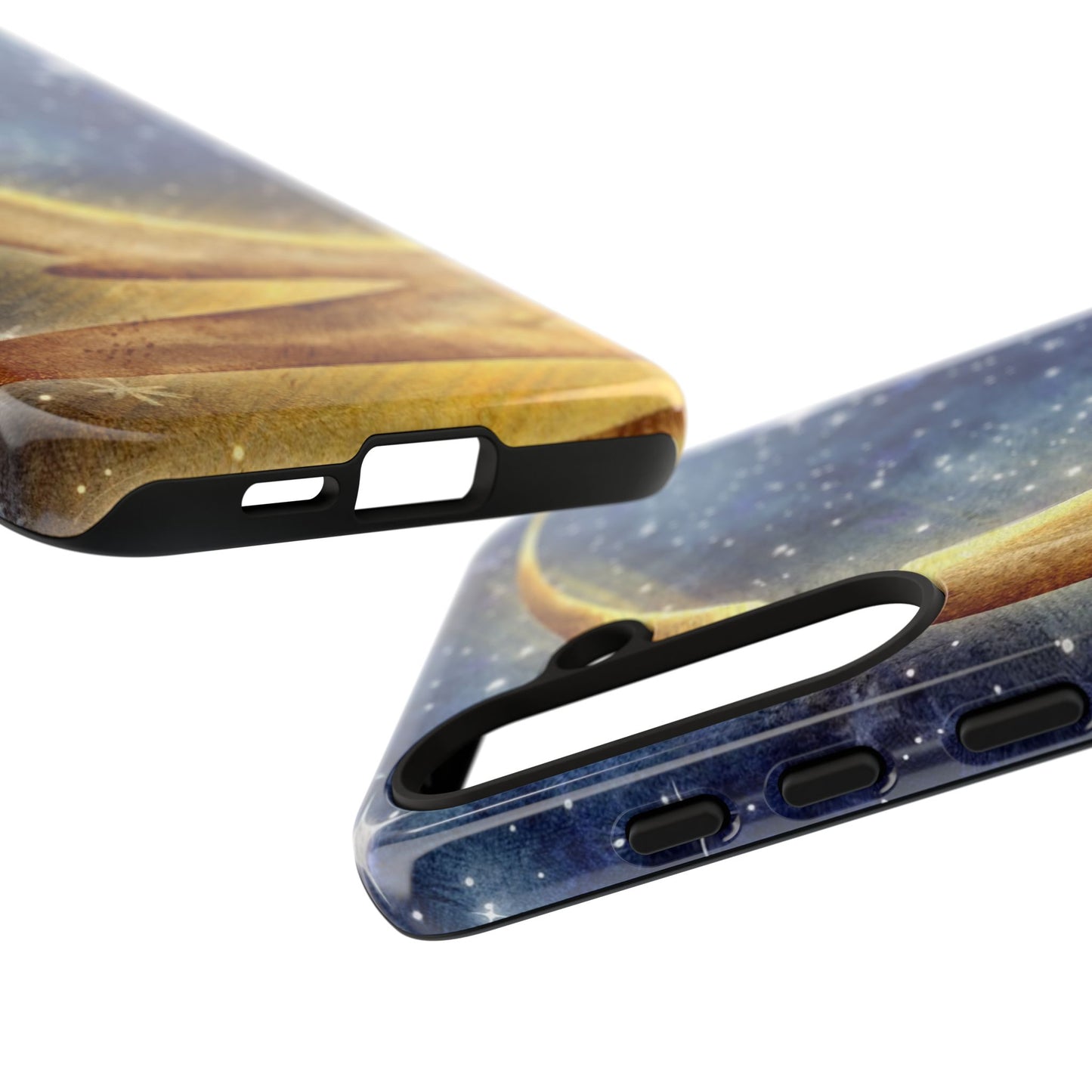 Moonlit Smile Phone Case — Starry Night Crescent Moon iPhone Cover