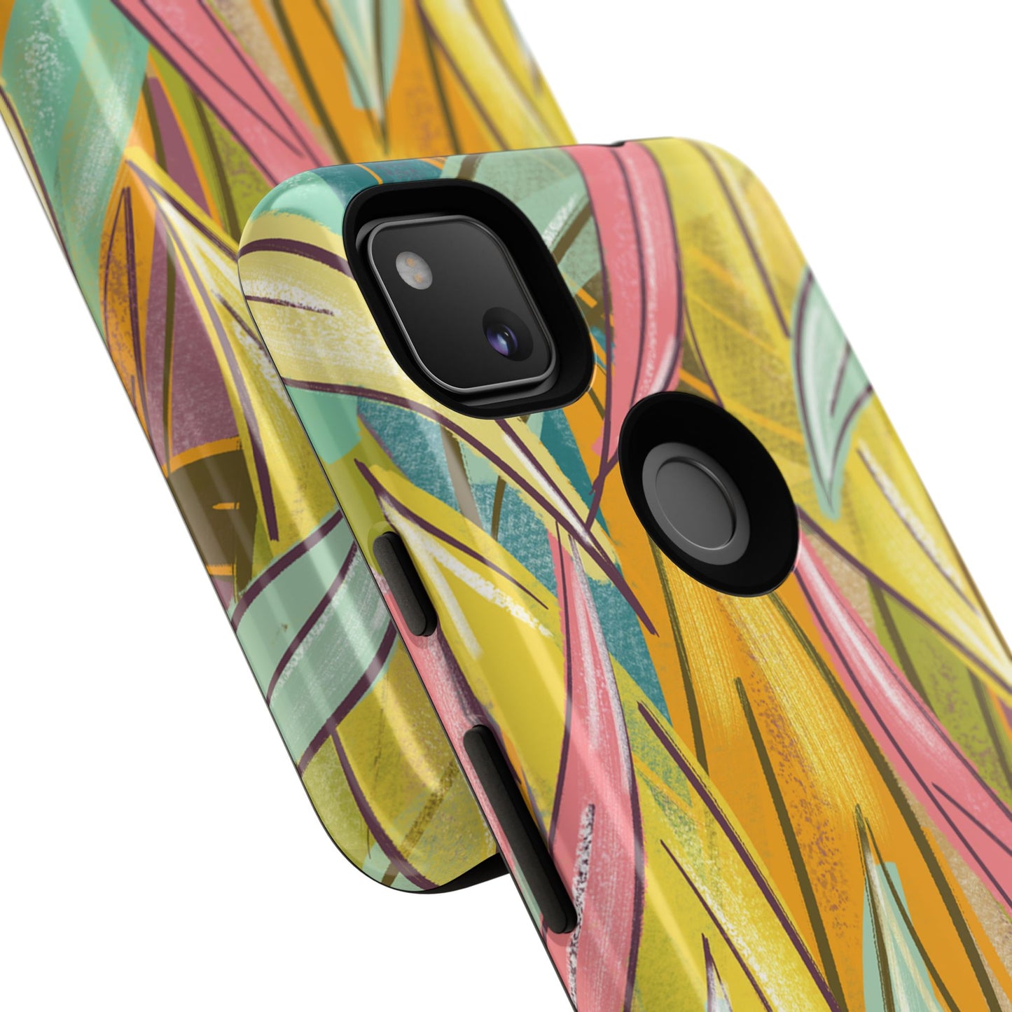 Vibrant Phone Case with Colorful Leaf Design, Tough Cases for Nature Lovers, Eco-Friendly Gift, Summer Vibes, Floral Phone Cover