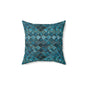 Teal Moroccan Tile Decorative Pillow — Spun Polyester Square Throw Cushion