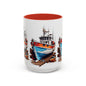 Nautical Accent Coffee Mug | Perfect for Boat Lovers, Sailor Gifts, Coastal Decor, Unique Gift Idea, Custom Artwork Mug