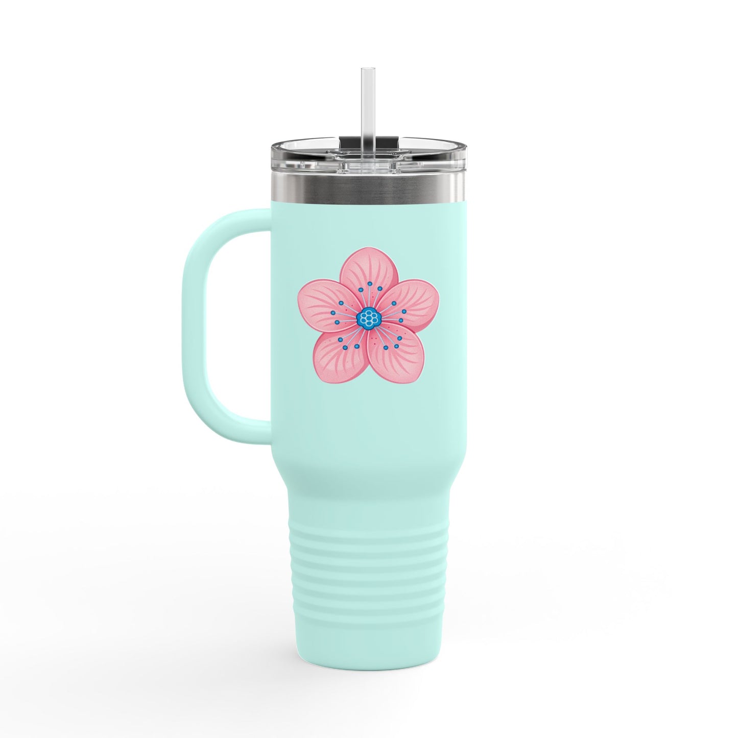 Charming Floral Insulated Travel Mug | 40oz Coffee Cup, Personalized Gift, Summer Hydration, Eco-Friendly Drinkware, Perfect for Road Trips