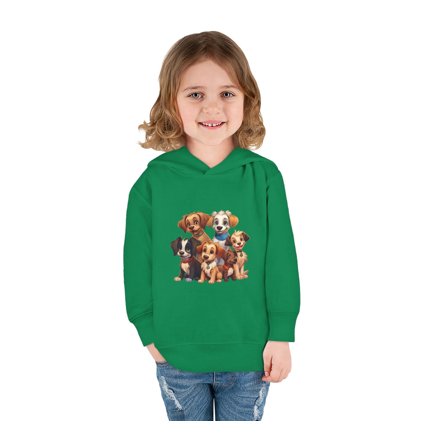 Adorable Puppy Print Toddler Hoodie, Cute Kids Fleece Pullover, Dog Lover Gift, Warm Hoodie for Boys & Girls, Pet Themed Clothes