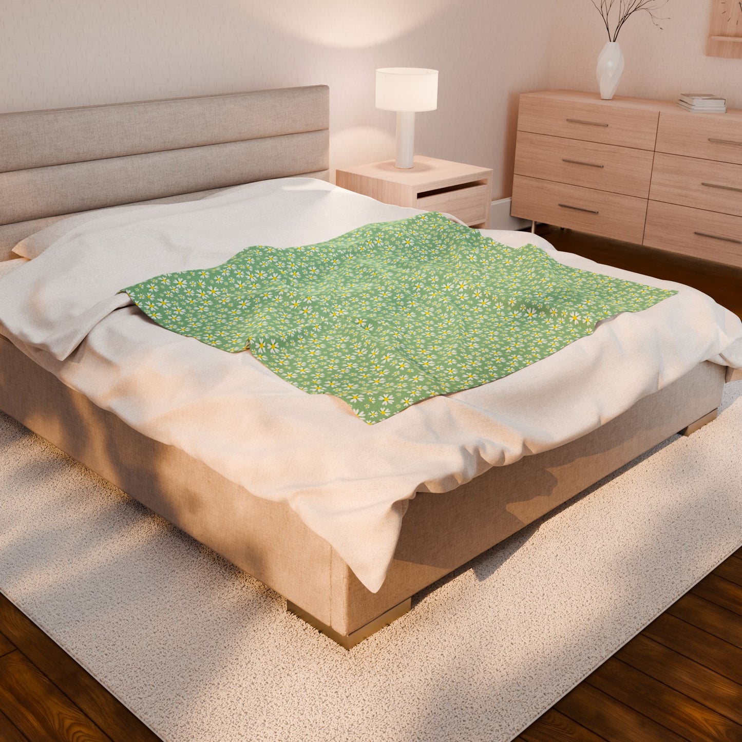 Cozy Floral Velveteen Plush Blanket | Soft Throw for Home Decor, Gift for Baby Shower, Birthday, Camping