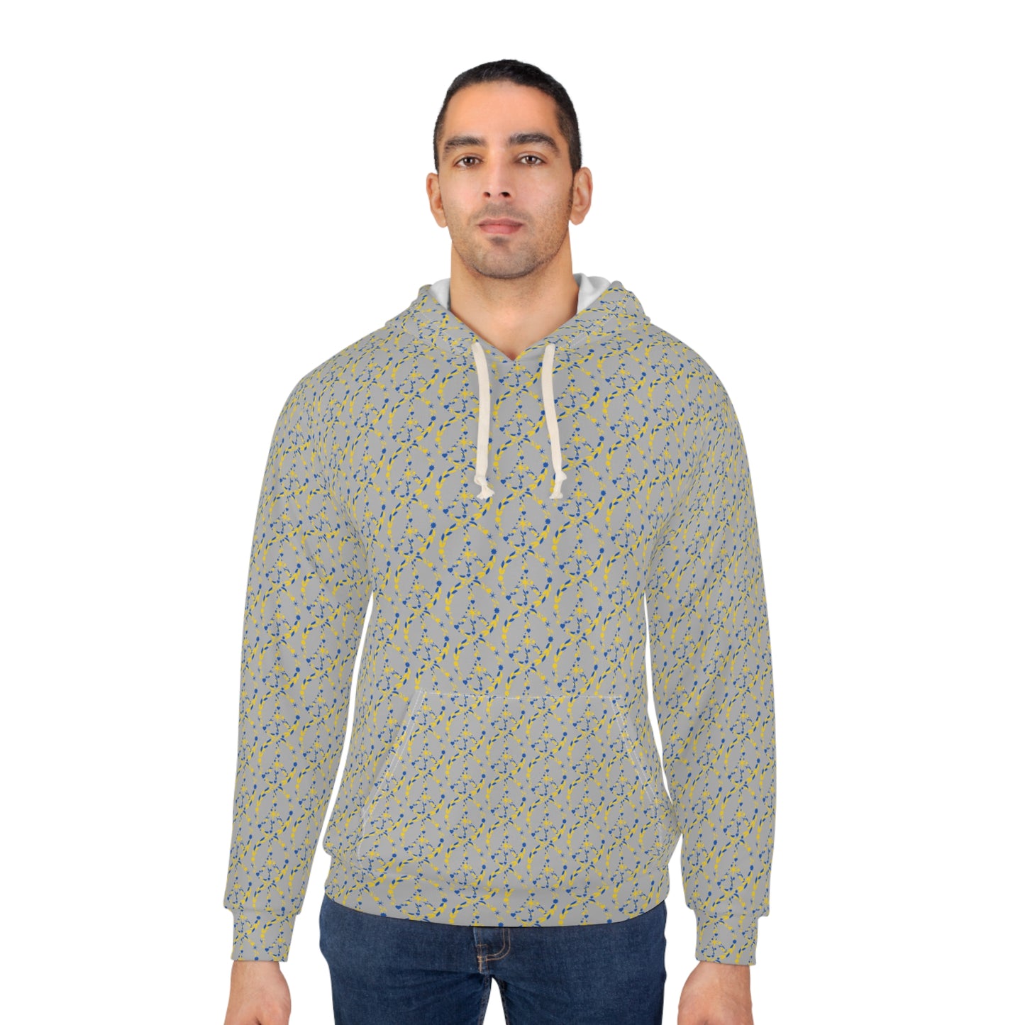 Unisex Pullover Hoodie - Cozy Peach Pattern, Perfect for Casual Wear, Gift for Friends, Spring Fashion, Cozy Lounge Wear