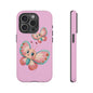 Cute Butterfly Phone Case, Tough Phone Cover, Girly Phone Accessory, Unique Gift for Her, Kids Phone Case, Floral Design Case