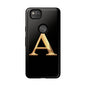 Custom Phone Case with Gold Letter A, Monogrammed Gift, Tough Protective Case, Personalized Phone Accessory, Unique Phone Cover