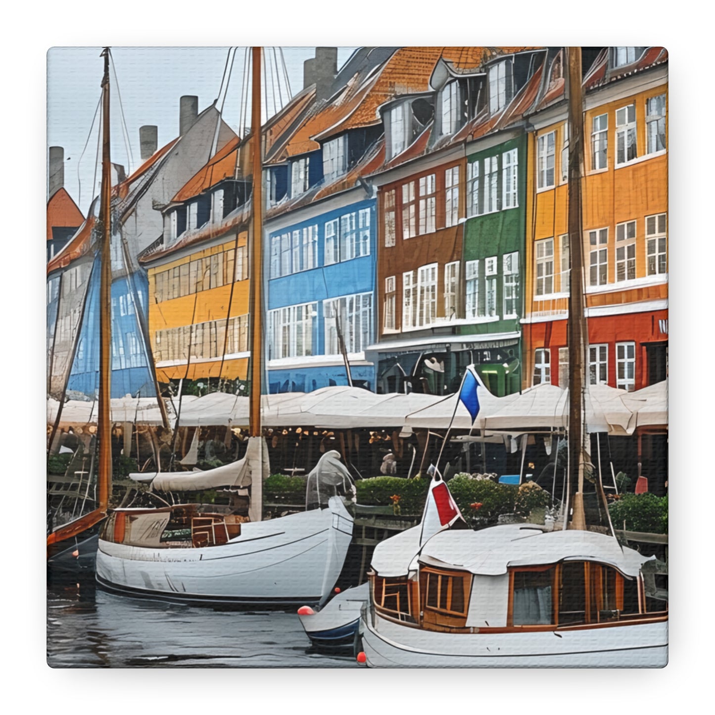 Coastal Canvas Print, Vibrant Harbor Art, Nautical Home Decor, Gift for Sailors, Maritime Wall Art