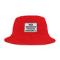 Bold Red Bucket Hat - 'No Trespassing' Design, Summer Accessory, Fun Gift for Outdoor Lovers, Trendy Streetwear, Vacation Must-Have