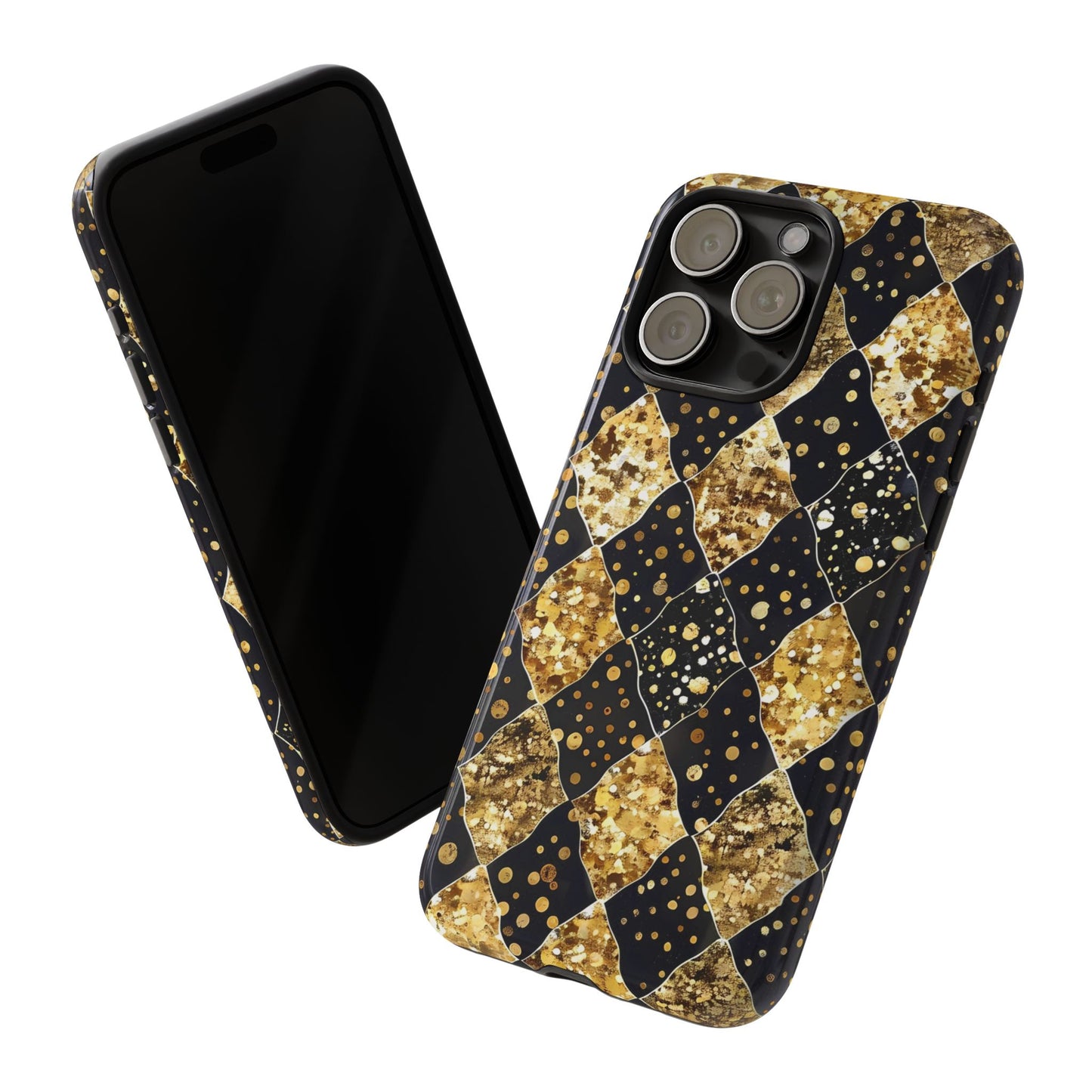 Elegant Gold & Black Phone Case for Tough Protection