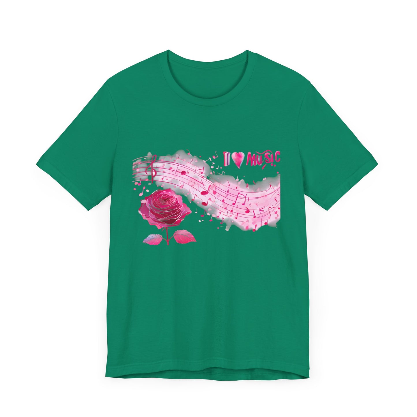 I Love Music Tee, Music Lover Shirt, Floral Music Notes Top