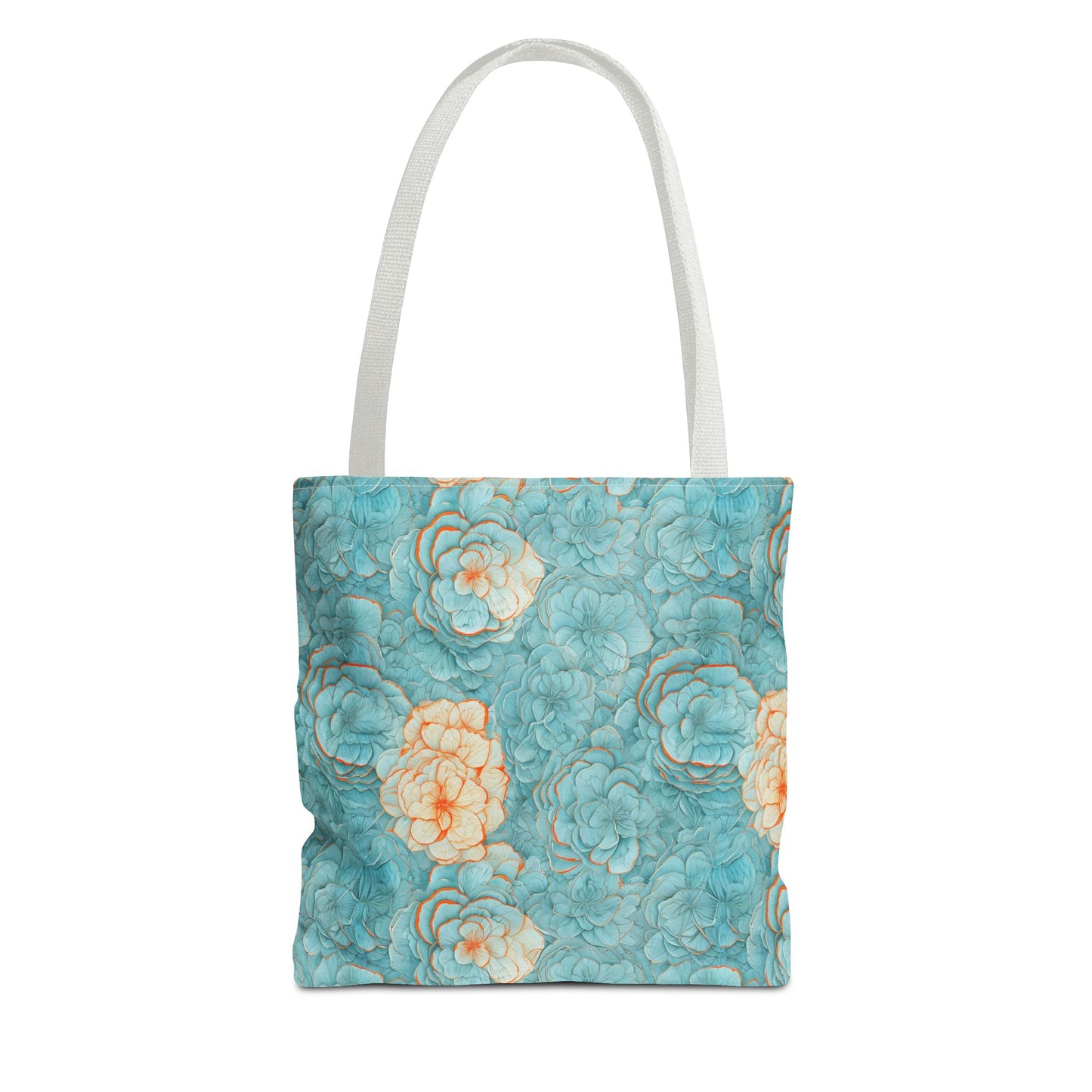 Floral Watercolor Tote Bag — Teal Succulent Pattern