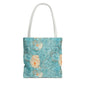 Floral Watercolor Tote Bag — Teal Succulent Pattern