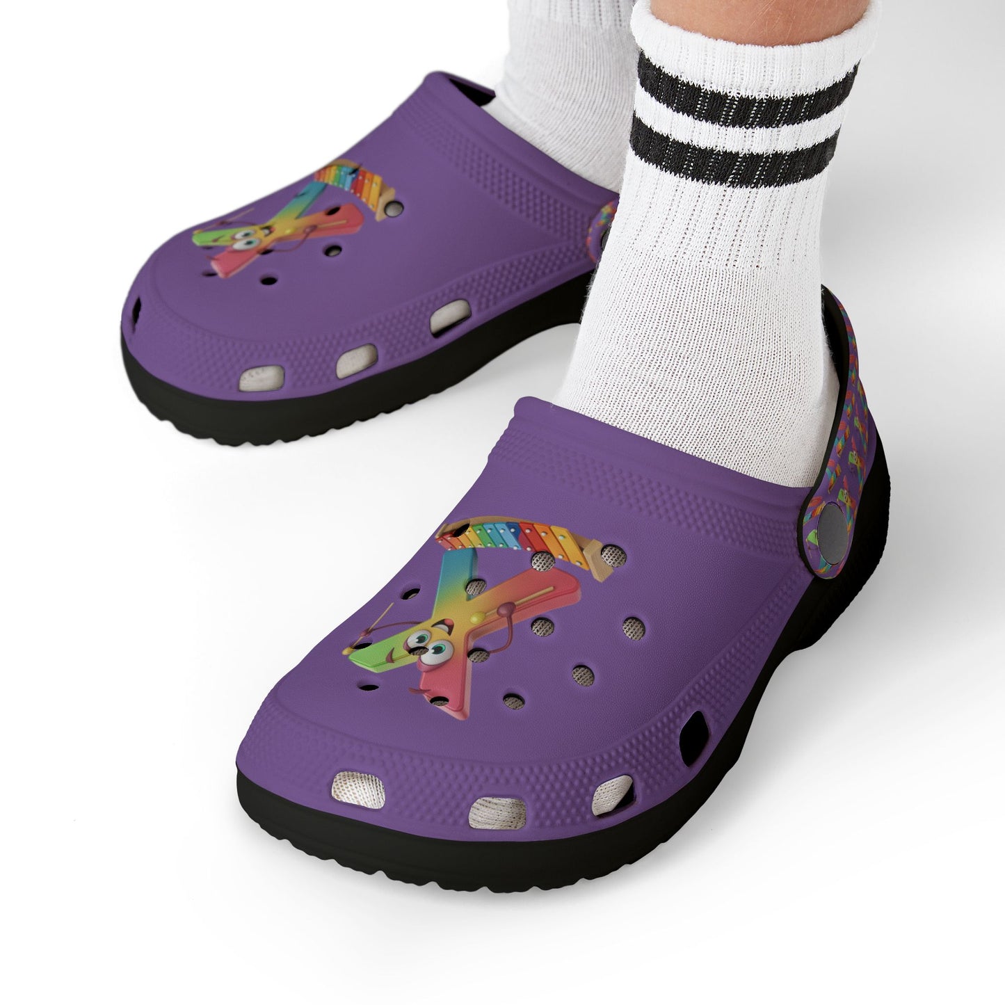Colorful Kid's EVA Foam Clogs with Playful Design- Letter X