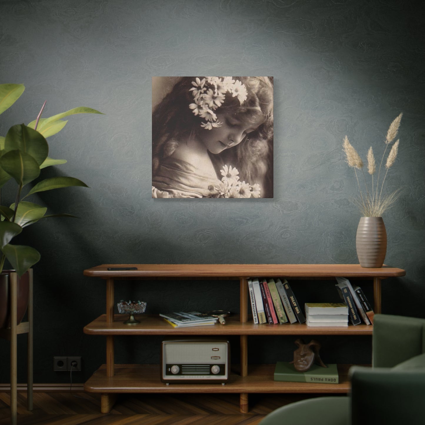 Vintage Floral Portrait Canvas