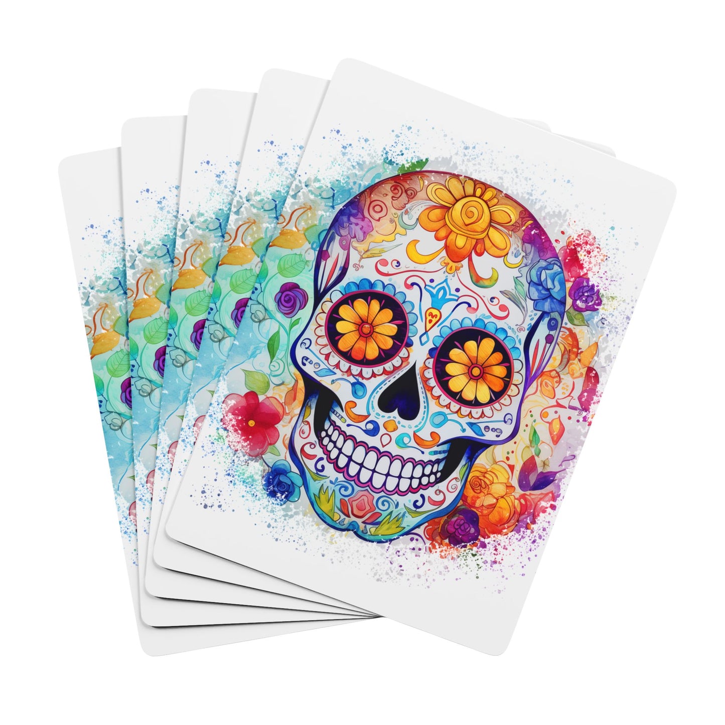 Colorful Skull Themed Poker Playing Cards | Day of the Dead Gift, Unique Card Games, Halloween Decor, Fiesta Party Supplies, Vibrant [...]