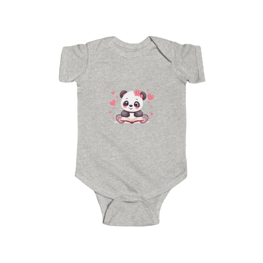 Panda Hearts Infant Bodysuit — Cute Pink Panda Baby Onesie