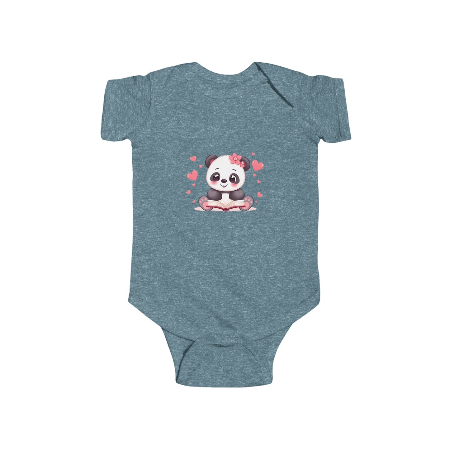 Panda Hearts Infant Bodysuit — Cute Pink Panda Baby Onesie