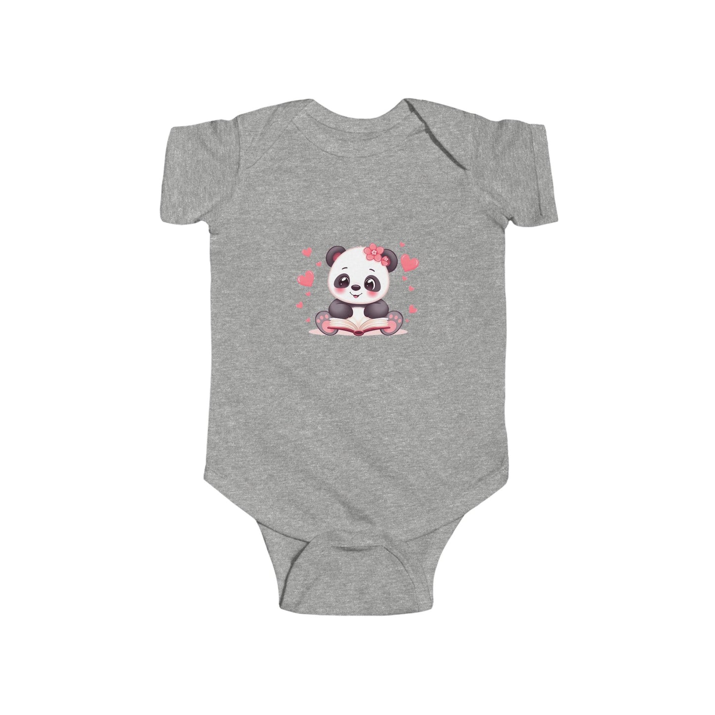 Panda Hearts Infant Bodysuit — Cute Pink Panda Baby Onesie