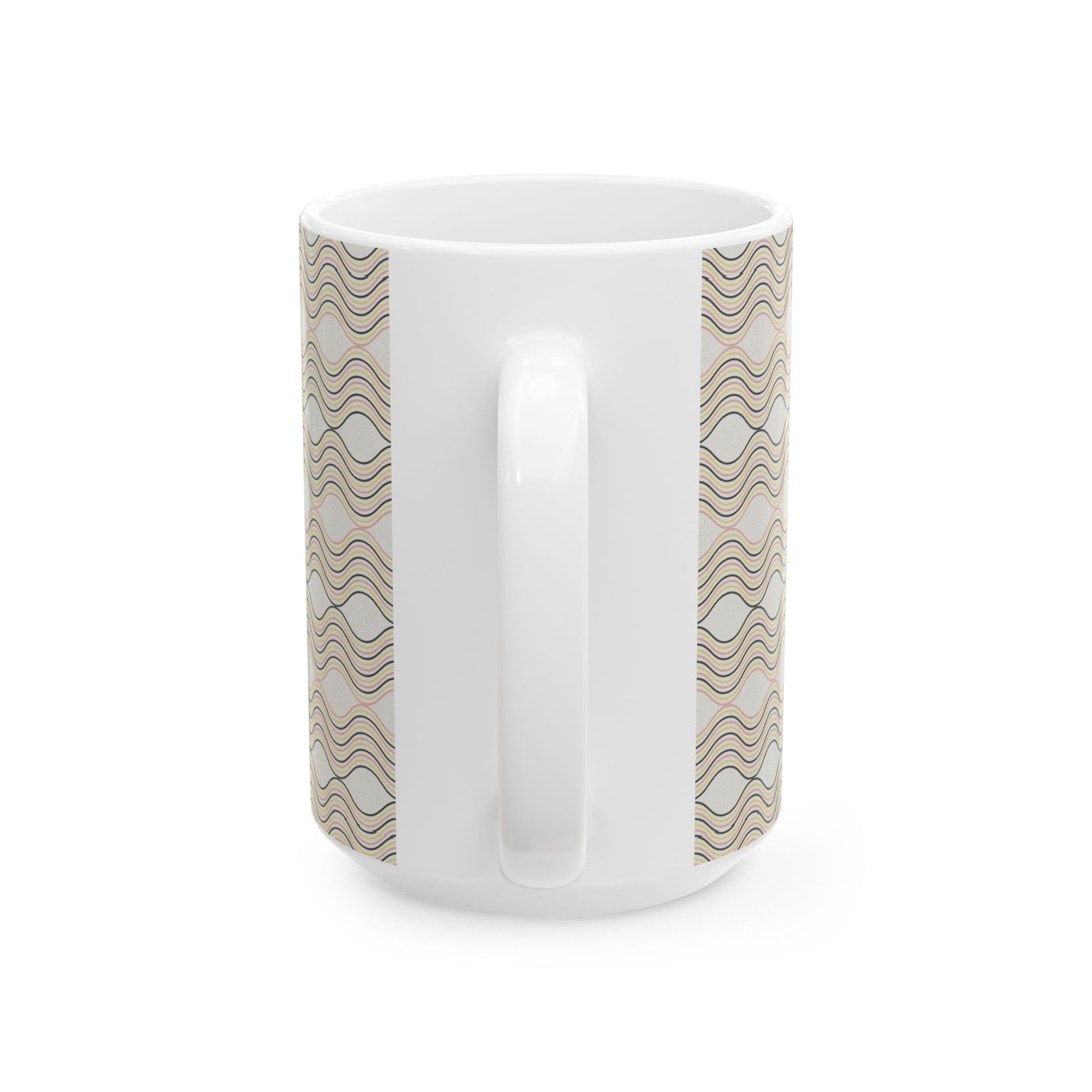 Wave Pattern Ceramic Mug - Cozy Coffee Cup, Unique Gift for Tea Lovers, Home Decor, Housewarming, Birthday, Holiday