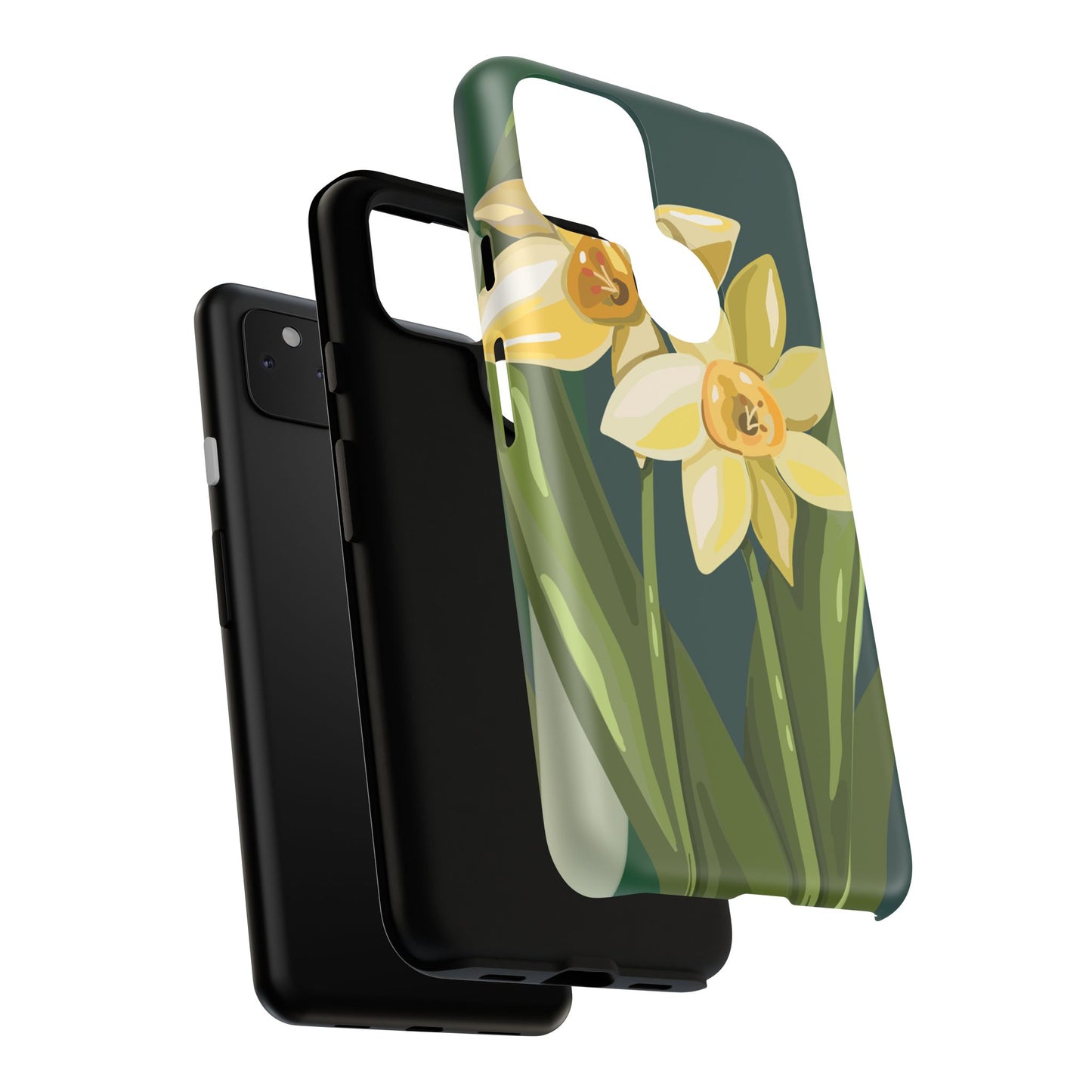 Floral Phone Case - Yellow Daffodil Design, Tough Phone Cover, Spring Decor, Floral Gift, Nature-Inspired Accessories